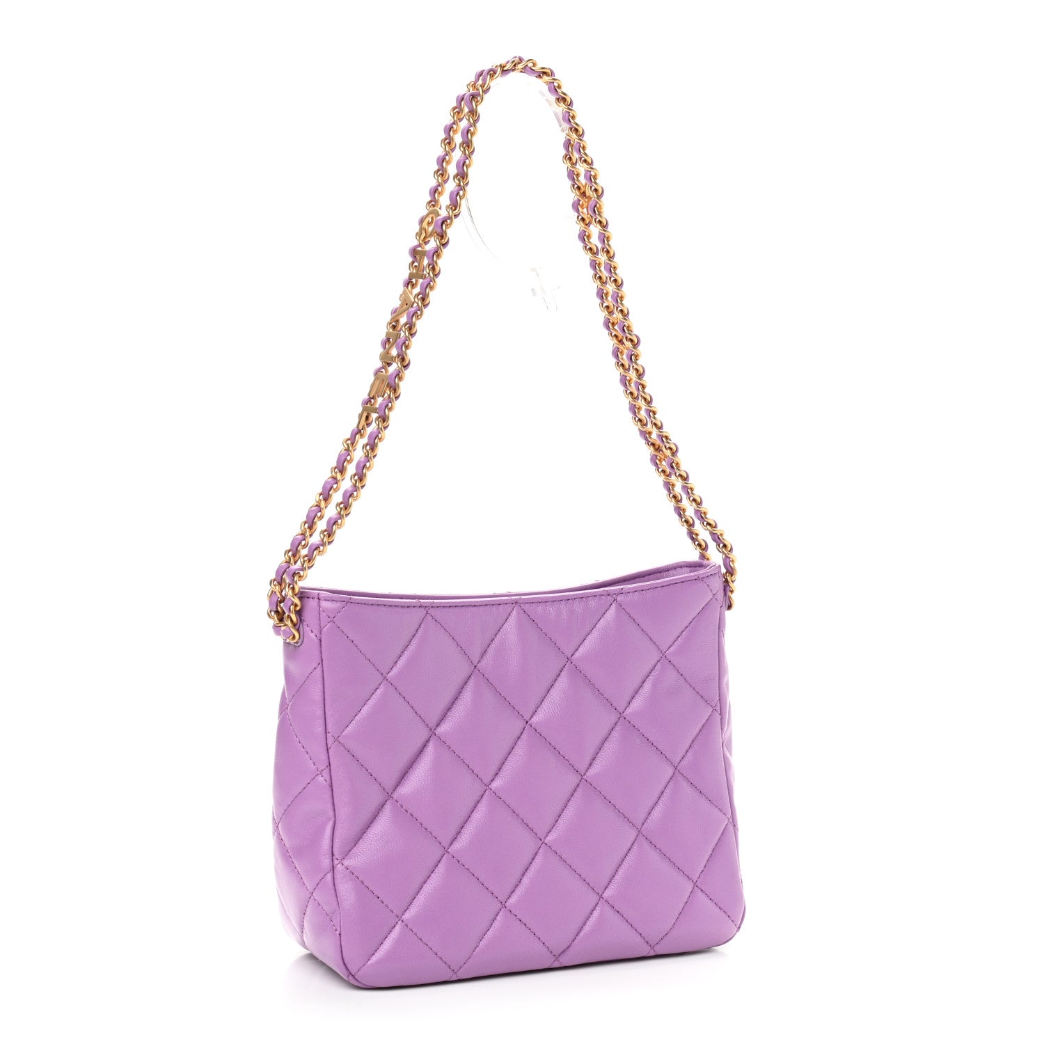 Chanel Lambskin Quilted Small Pick Me Up Hobo Purple 3 of 11