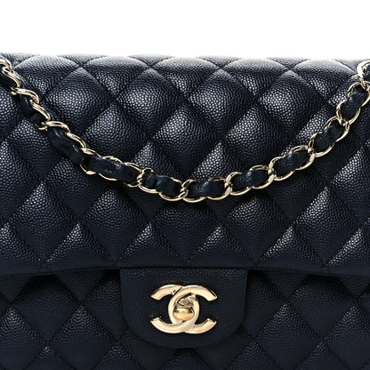Chanel Caviar Quilted Medium Double Flap Navy 16 of 21