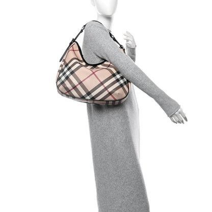 Burberry Patent Nova Check Small Barton Hobo Black 2 of 12