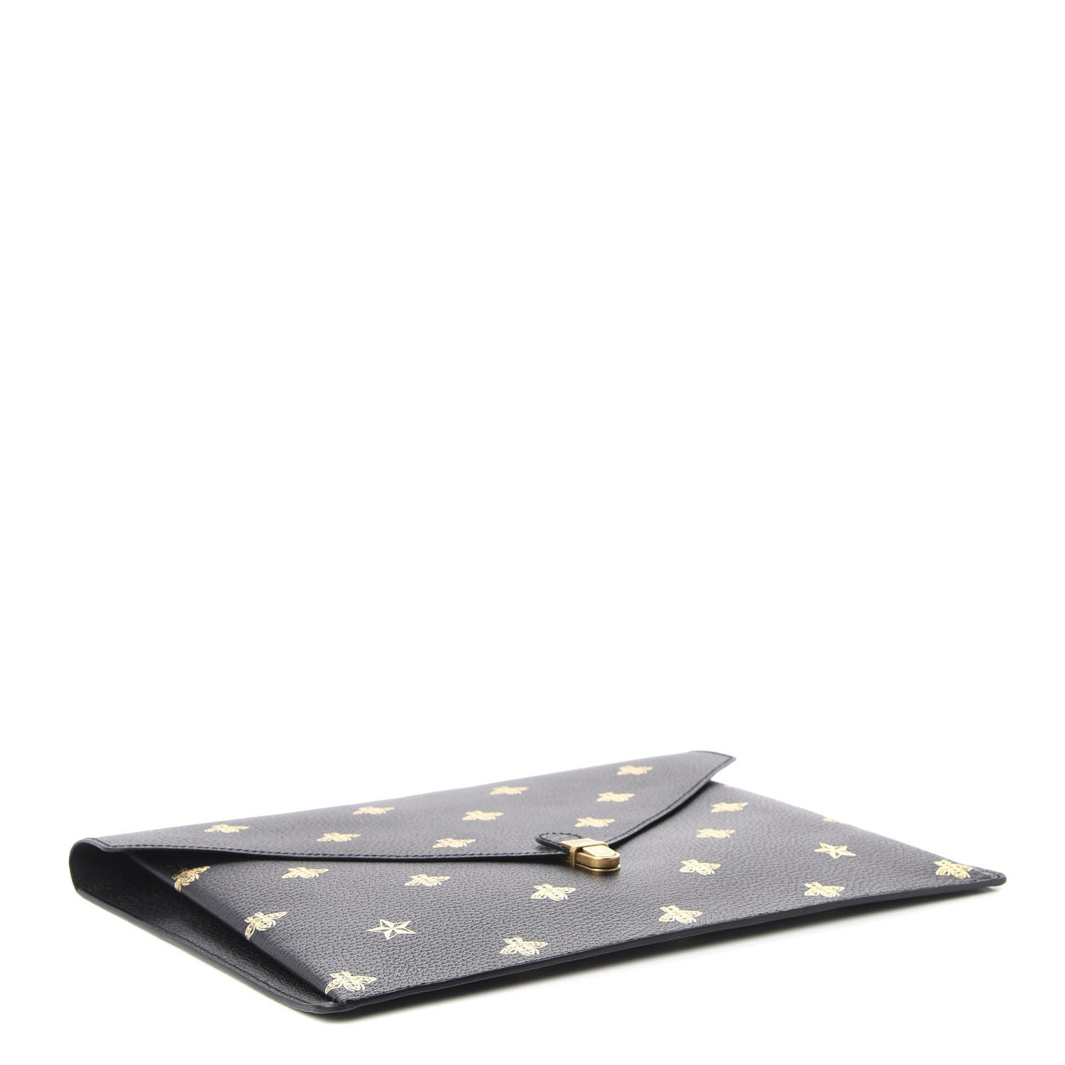 Gucci Grained Calfskin Bee Star Portfolio Black 4 of 10