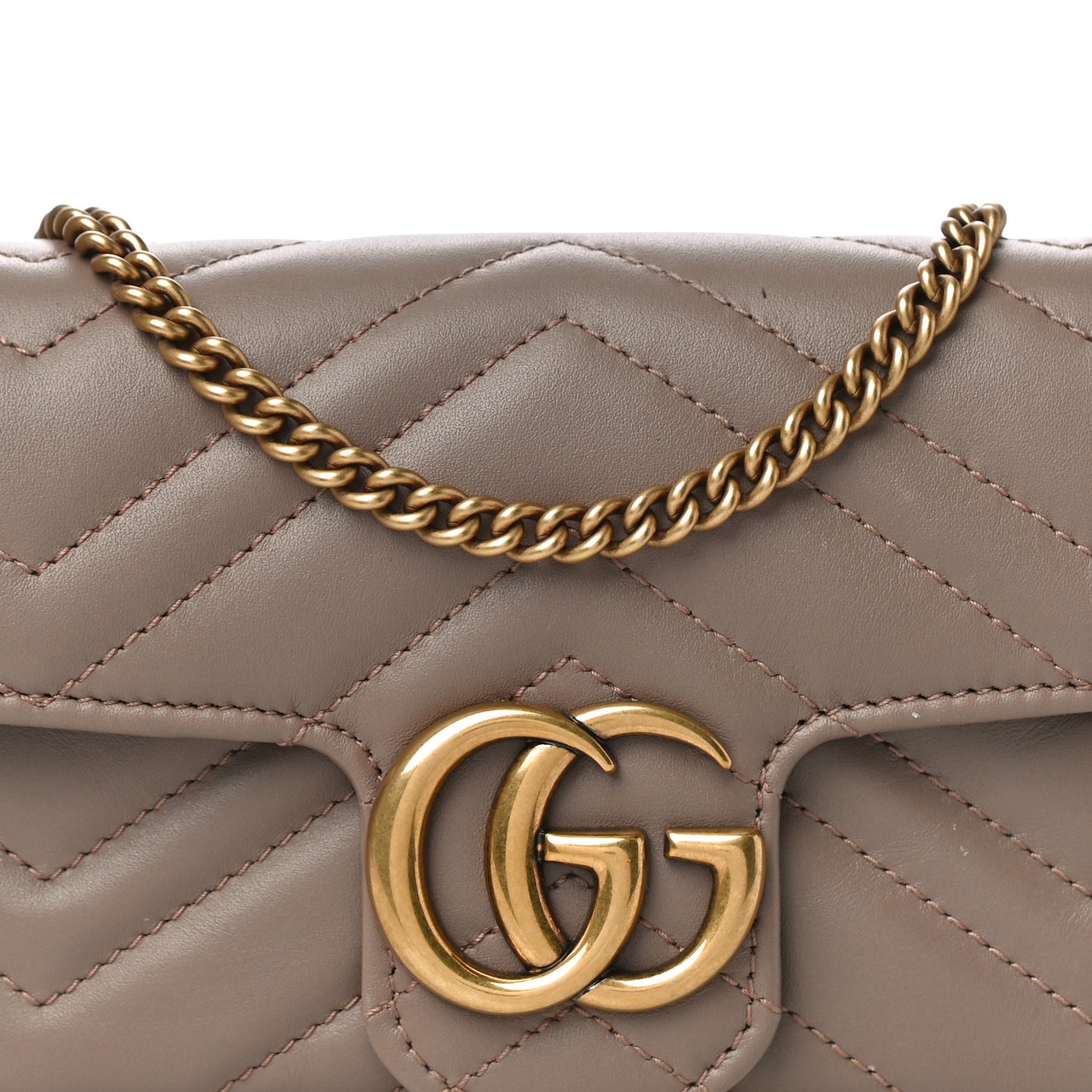 Calfskin Matelasse Super Mini GG Marmont Shoulder Bag Porcelain Rose