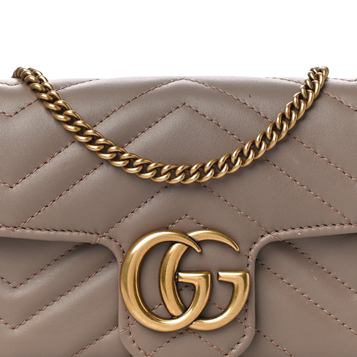 Gucci Calfskin Matelasse Super Mini GG Marmont Shoulder Bag Porcelain Rose 8 of 10