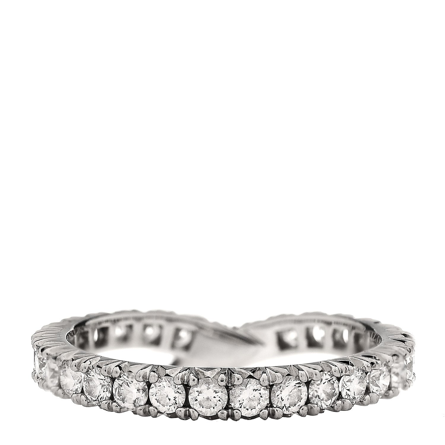 Harry Winston Platinum Diamond Ribbon Wedding Band Ring 49 4.75 3 of 5