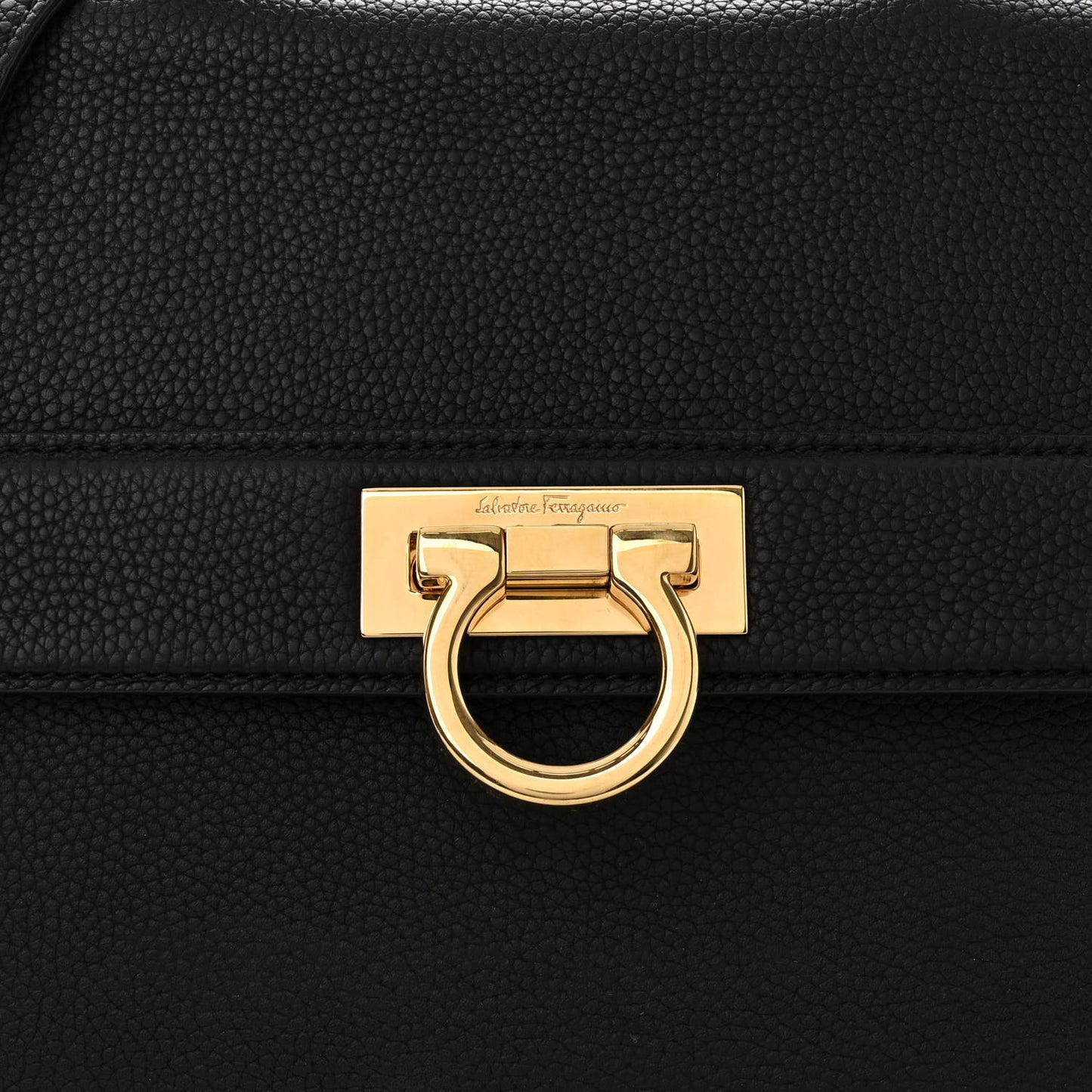 Grained Calfskin Sofia Satchel Black