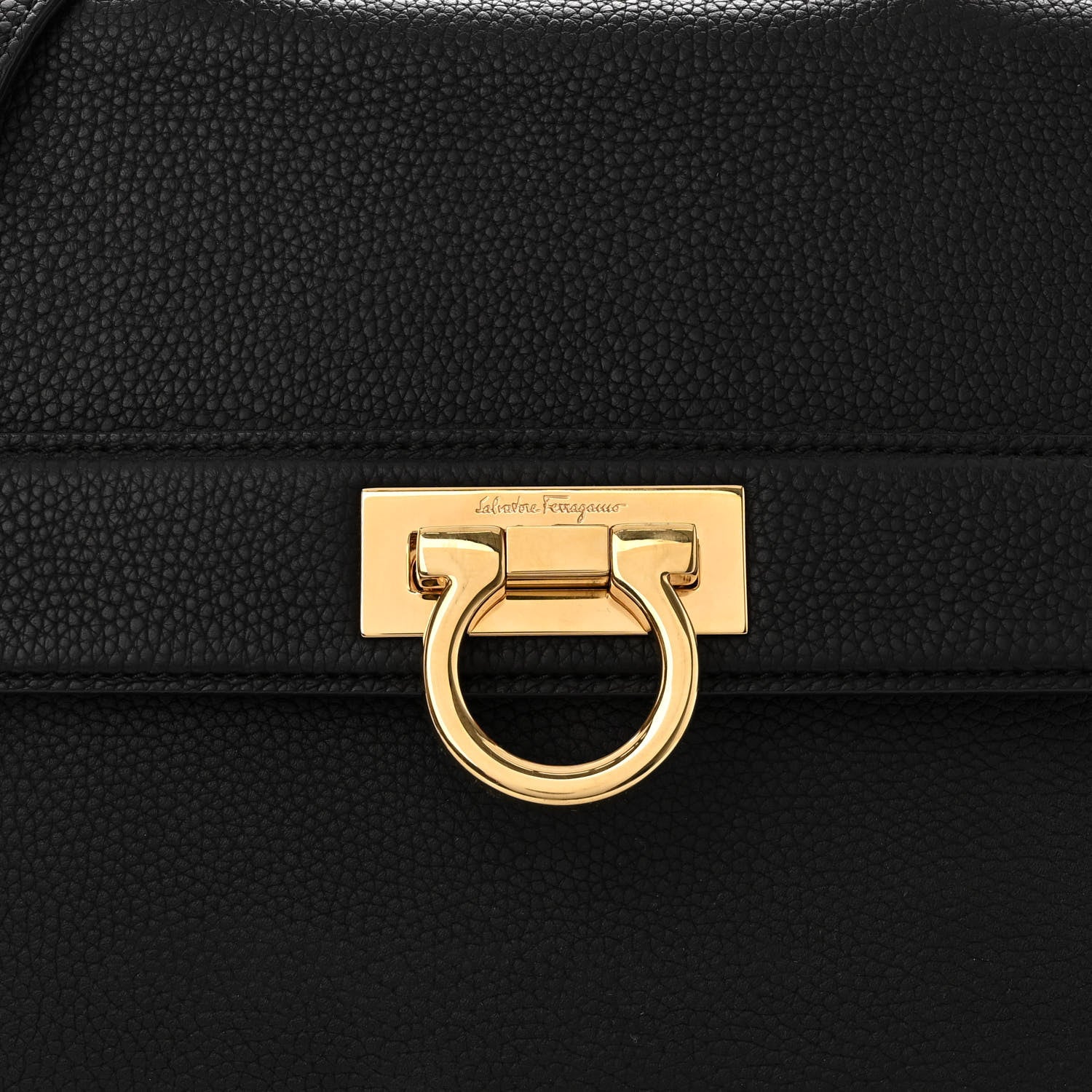Salvatore Ferragamo Grained Calfskin Sofia Satchel Black 7 of 9