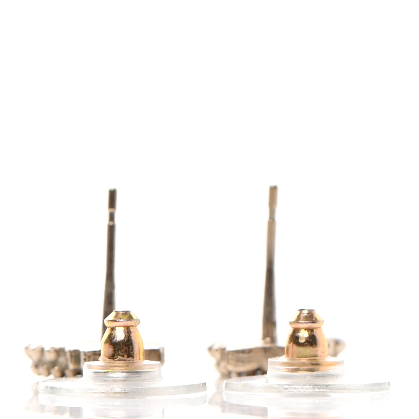 CC Bow Earrings Black Gold