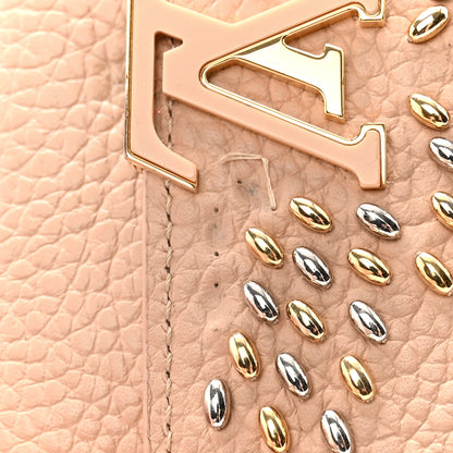 Louis Vuitton LOUIS VUITTON Taurillon Embellished Capucines Compact Wallet Beige 13 of 14