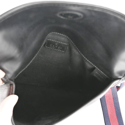 Gucci GG Supreme Monogram Web Slim Belt Bag Black Grey 5 of 12