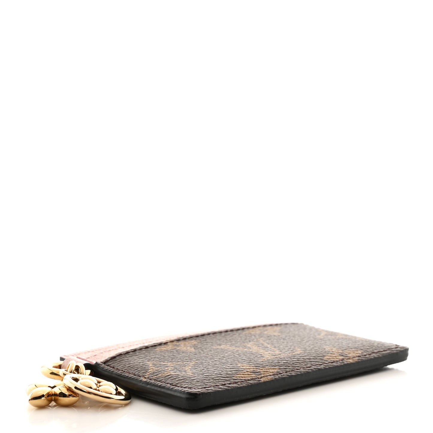 Monogram LV Charms Card Holder Rose Ballerine