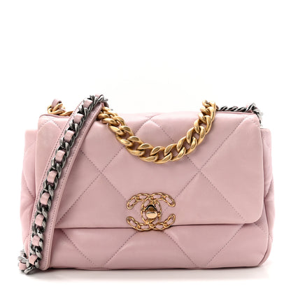 Chanel Lambskin Quilted Medium Chanel 19 Flap Light Pink 1 of 10