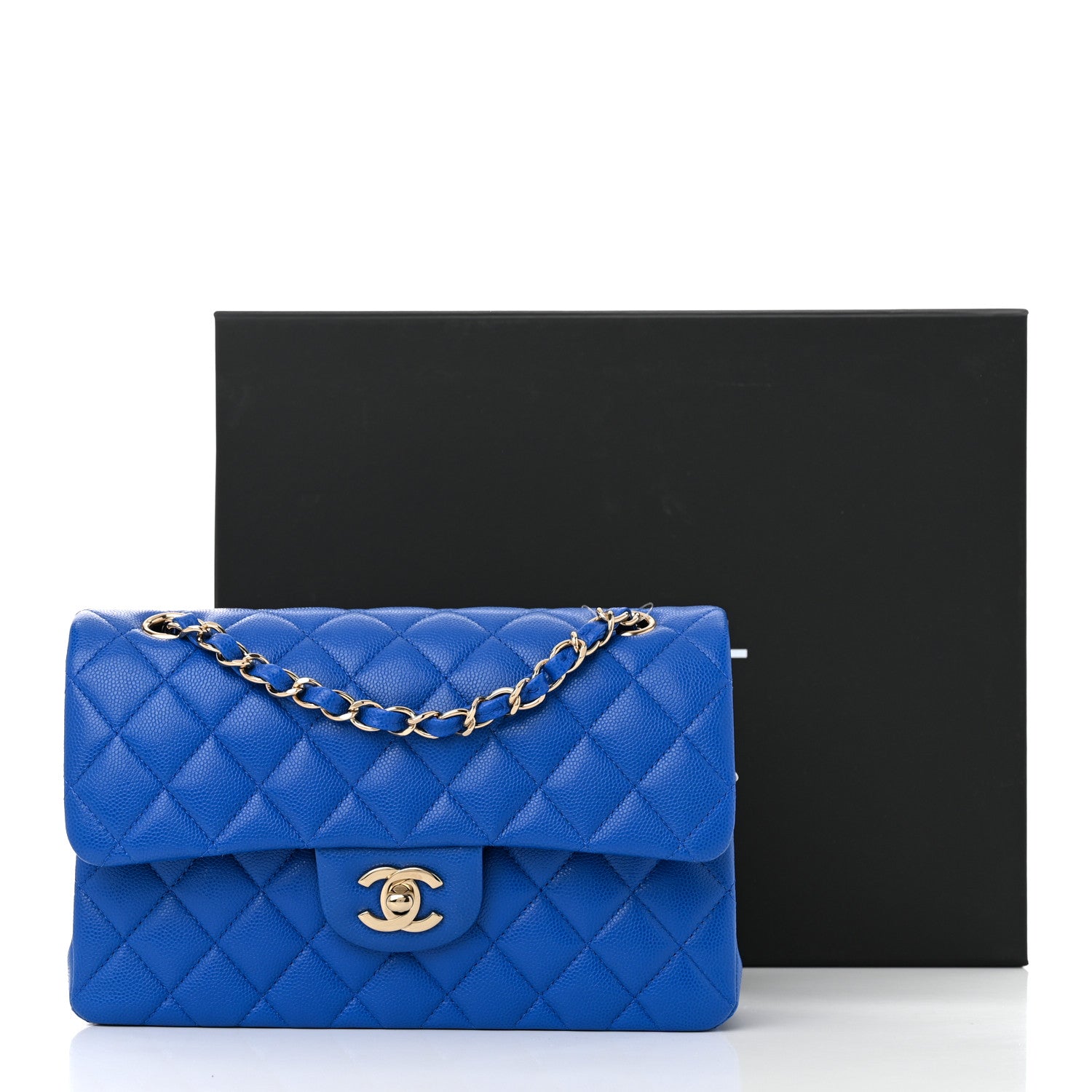Chanel Caviar Quilted Small Double Flap Blue 11 of 11