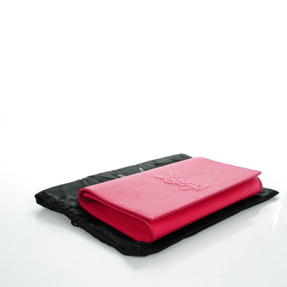 Saint Laurent Calfskin Monogram Large Belle De Jour Clutch Lipstick Fuchsia 4 of 7