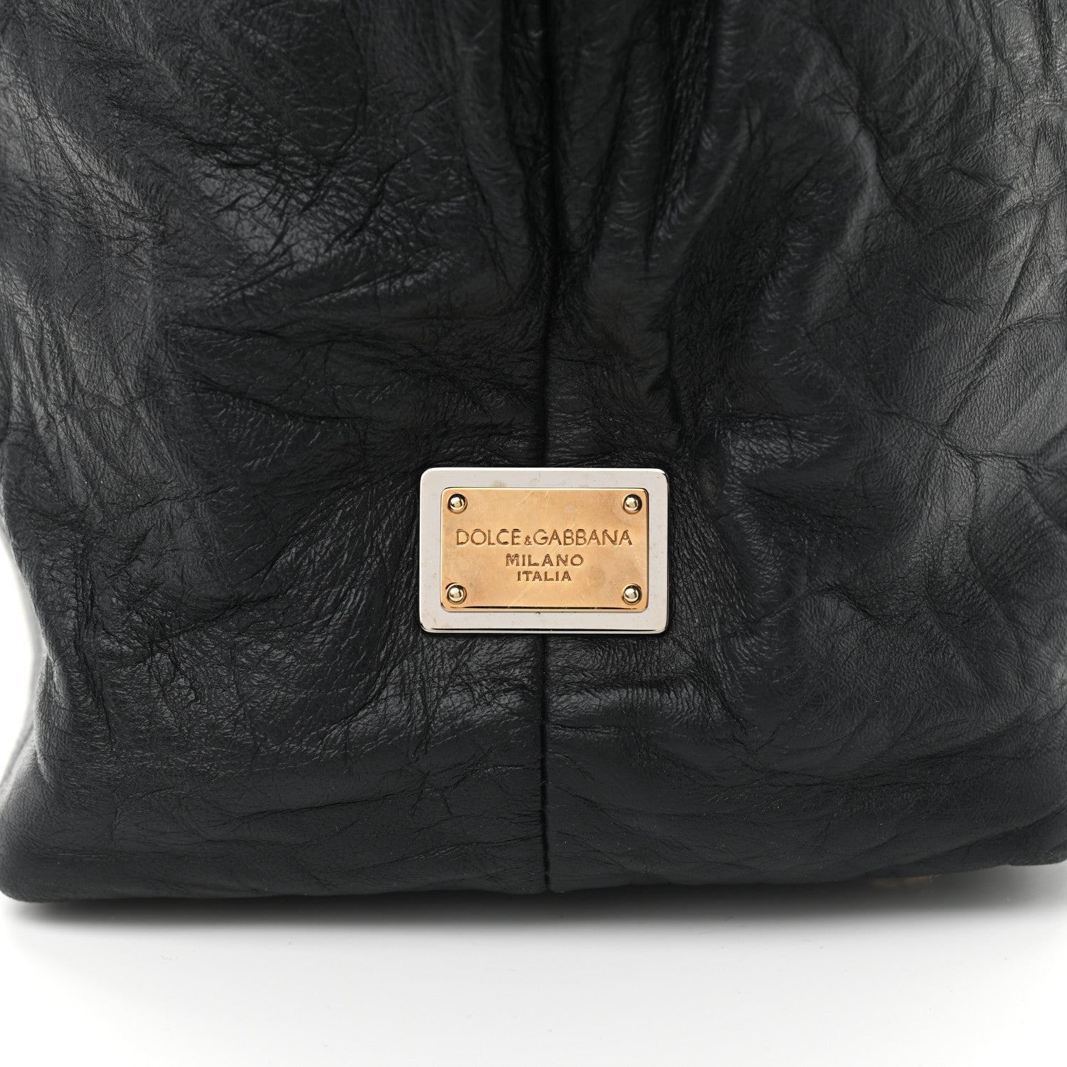 Dolce & Gabbana Lambskin Drawstring Shoulder Bag Black 7 of 10