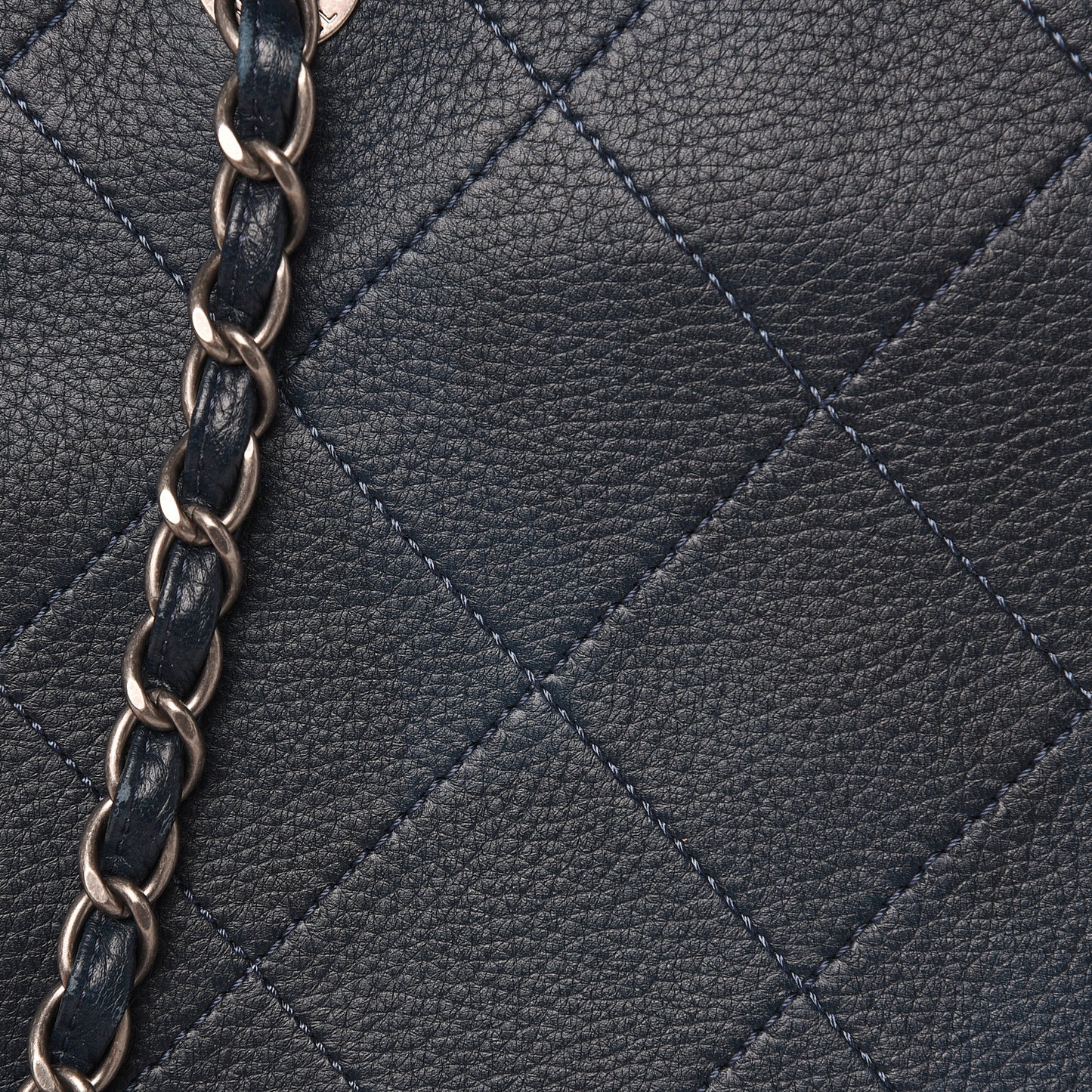 Deerskin Stitched Large CC Shopping Tote Navy