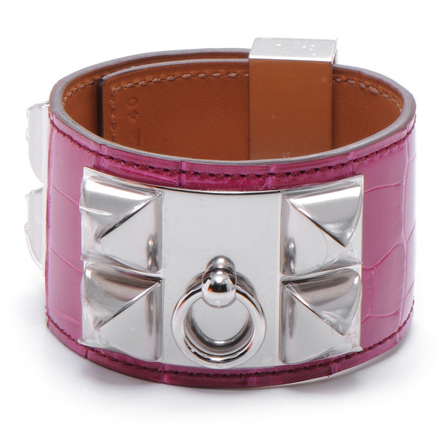 Hermes Alligator Collier De Chien CDC Bracelet Fuchsia Small 1 of 7