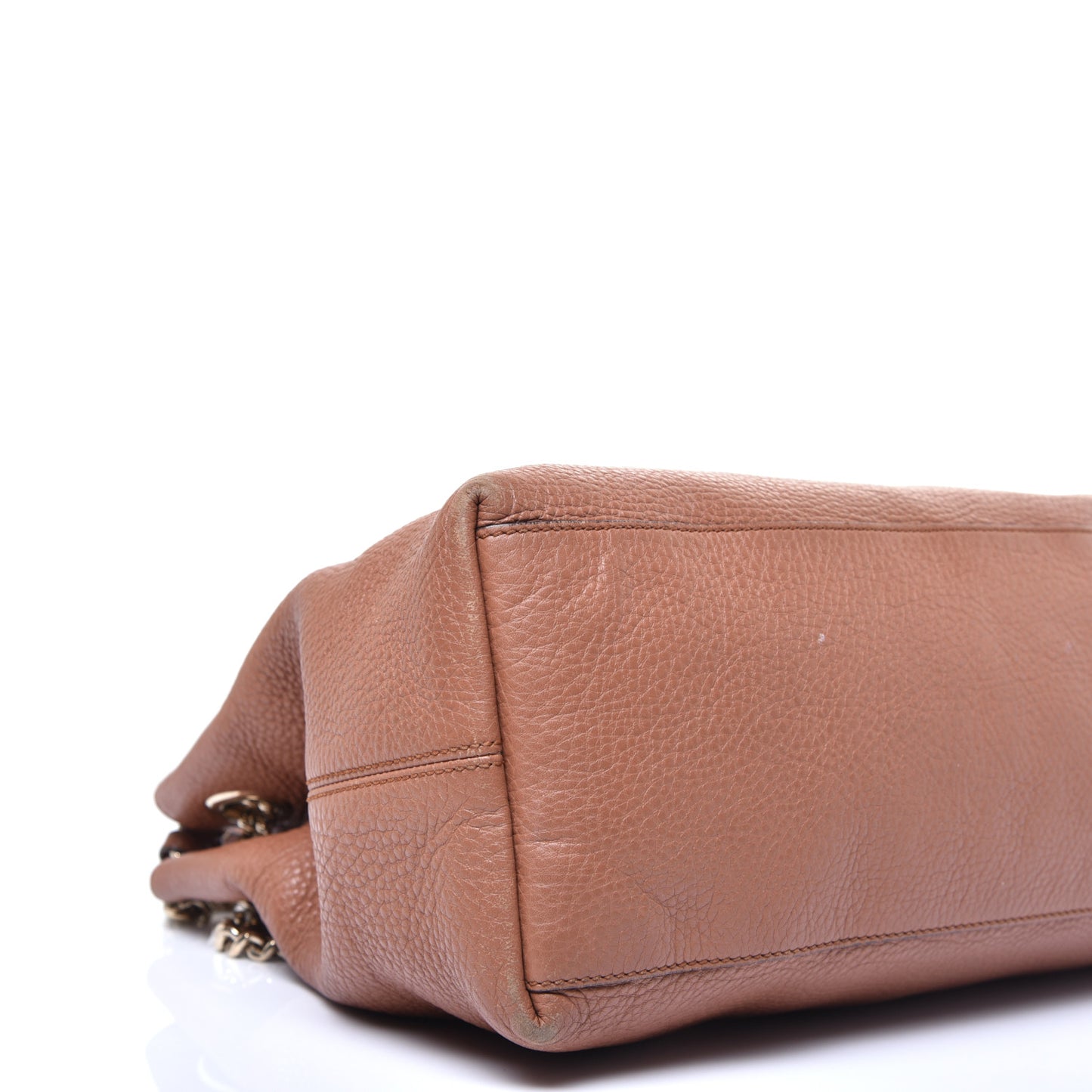 Pebbled Calfskin Medium Soho Chain Shoulder Bag Dusty Blush