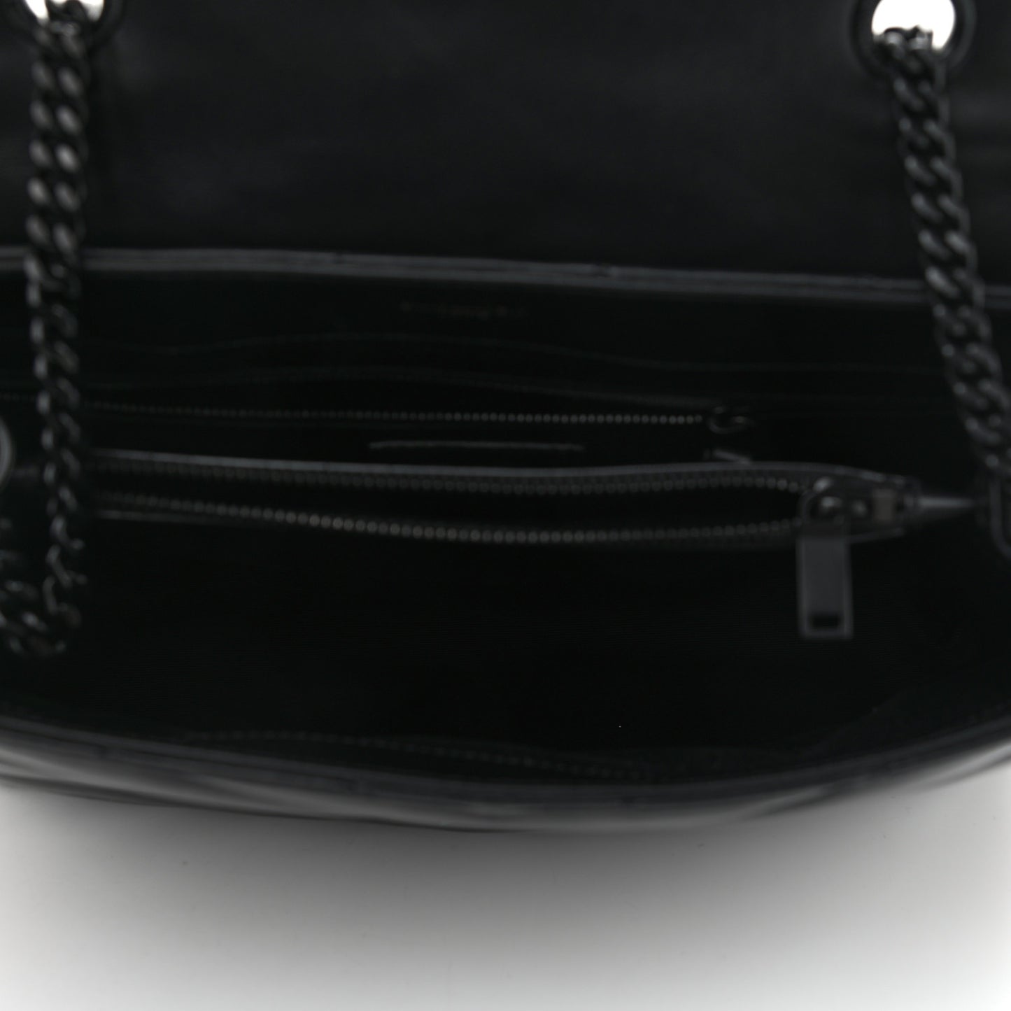 Calfskin Y Quilted Monogram Medium Loulou Chain Satchel Black