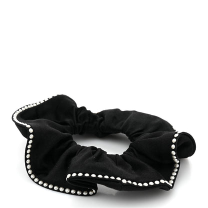 Chanel Fabric Pearl CC Hair Scrunchie Black 3 of 4