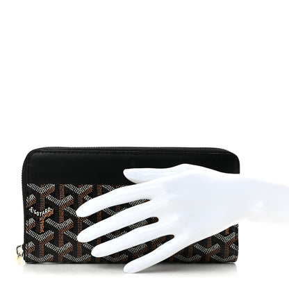 Goyard Goyardine Matignon Zip Around GM Wallet Black 2 of 8