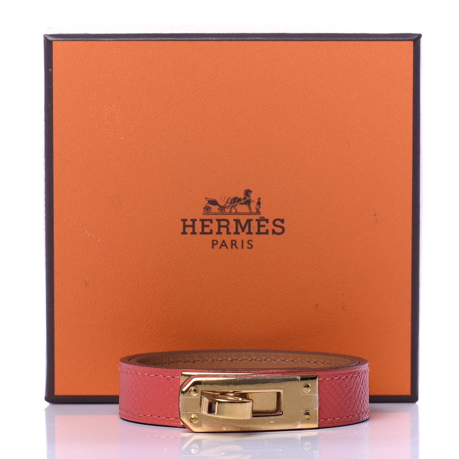 Hermes Epsom Kelly Double Tour Bracelet S Rose Jaipur 6 of 6