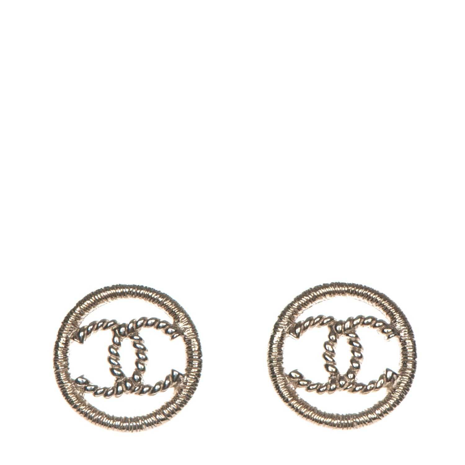 Chanel Twisted CC Earrings Light Gold 1 of 6