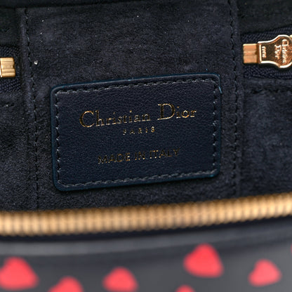 Christian Dior Lambskin Heart Print Micro Lady Dior Vanity Case Blue Red 6 of 8