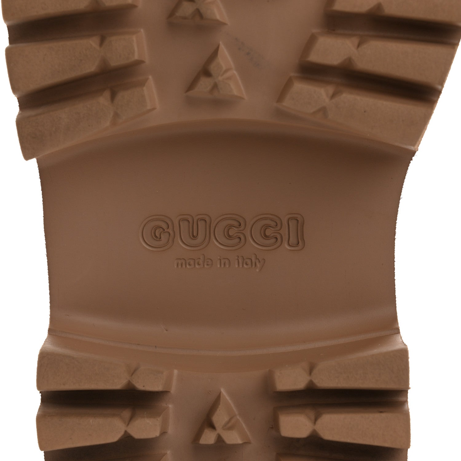 Gucci Rubber GG Monogram Perforated Elea Platform 55mm Lug Sole Sandals 36 Vintage Camel 8 of 13