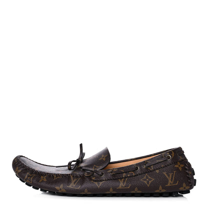 Louis Vuitton Monogram Mens Arizona Car Shoe Moccasin Loafers 12 Macassar 1 of 11