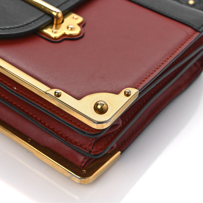 Prada City Calfskin Saffiano Cahier Bag Cotto Black 9 of 10