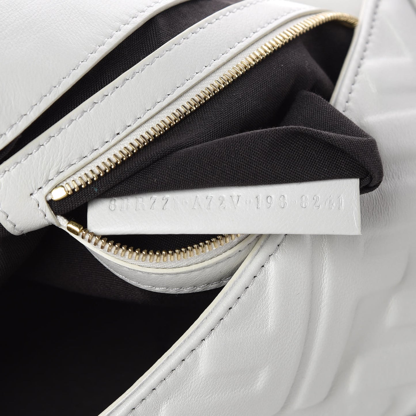 Nappa FF 1974 Embossed Large Baguette White