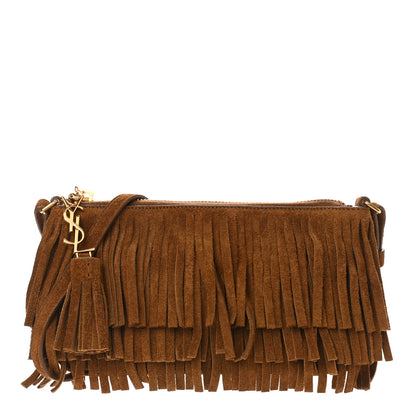 Saint Laurent Suede Fringe Crossbody Light Ocre 1 of 10