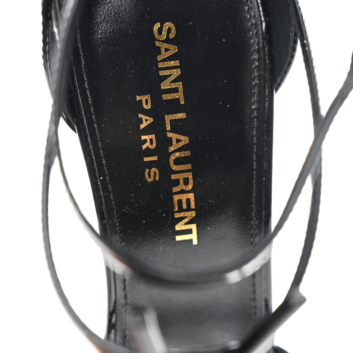 Saint Laurent Vernice Chiffon Cassandra 100 Ankle Strap Sandals 37.5 Black 7 of 8