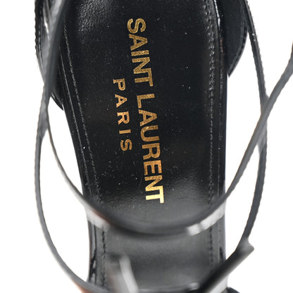 Saint Laurent Vernice Chiffon Cassandra 100 Ankle Strap Sandals 37.5 Black 7 of 8