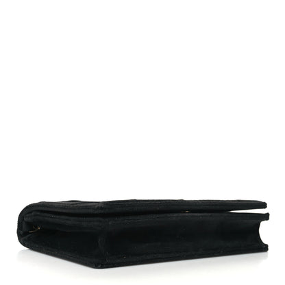 Christian Dior Velvet Diorama Wallet on Chain Pouch Black 4 of 10