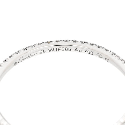 Cartier 18K White Gold Diamond 1.5mm Etincelle de Cartier Wedding Band Ring 55 7.25 4 of 5