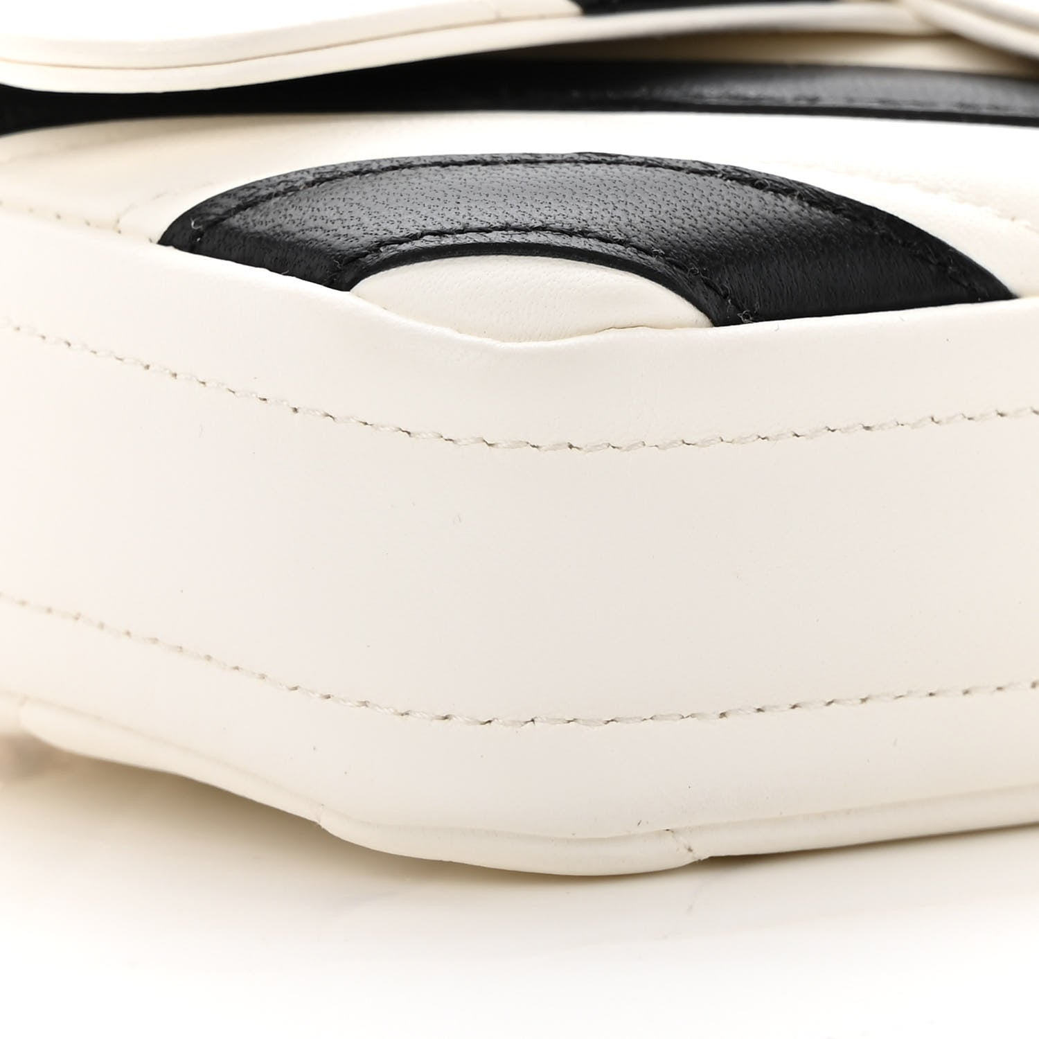 Chanel Lambskin Chevron Stitched Flap White Black 10 of 14