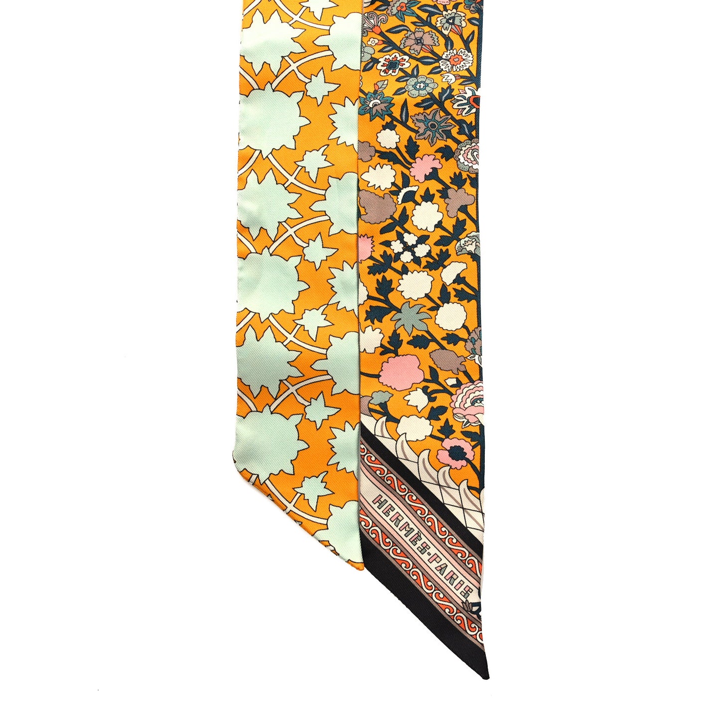 Silk Tapis Persans Twilly Jaune Aqua Rose Poudre