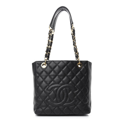 Chanel Caviar Quilted Petit Shopping Tote PST Black 1 of 11