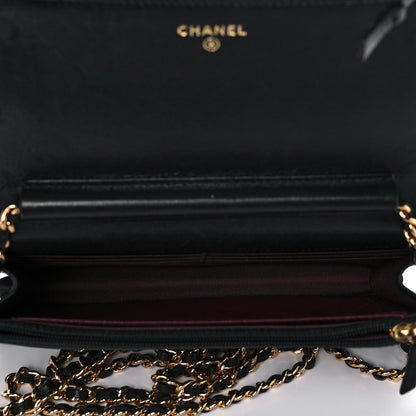 Chanel Sheepskin Quilted Mini Vintage Mademoiselle Wallet On Chain WOC Black 5 of 12