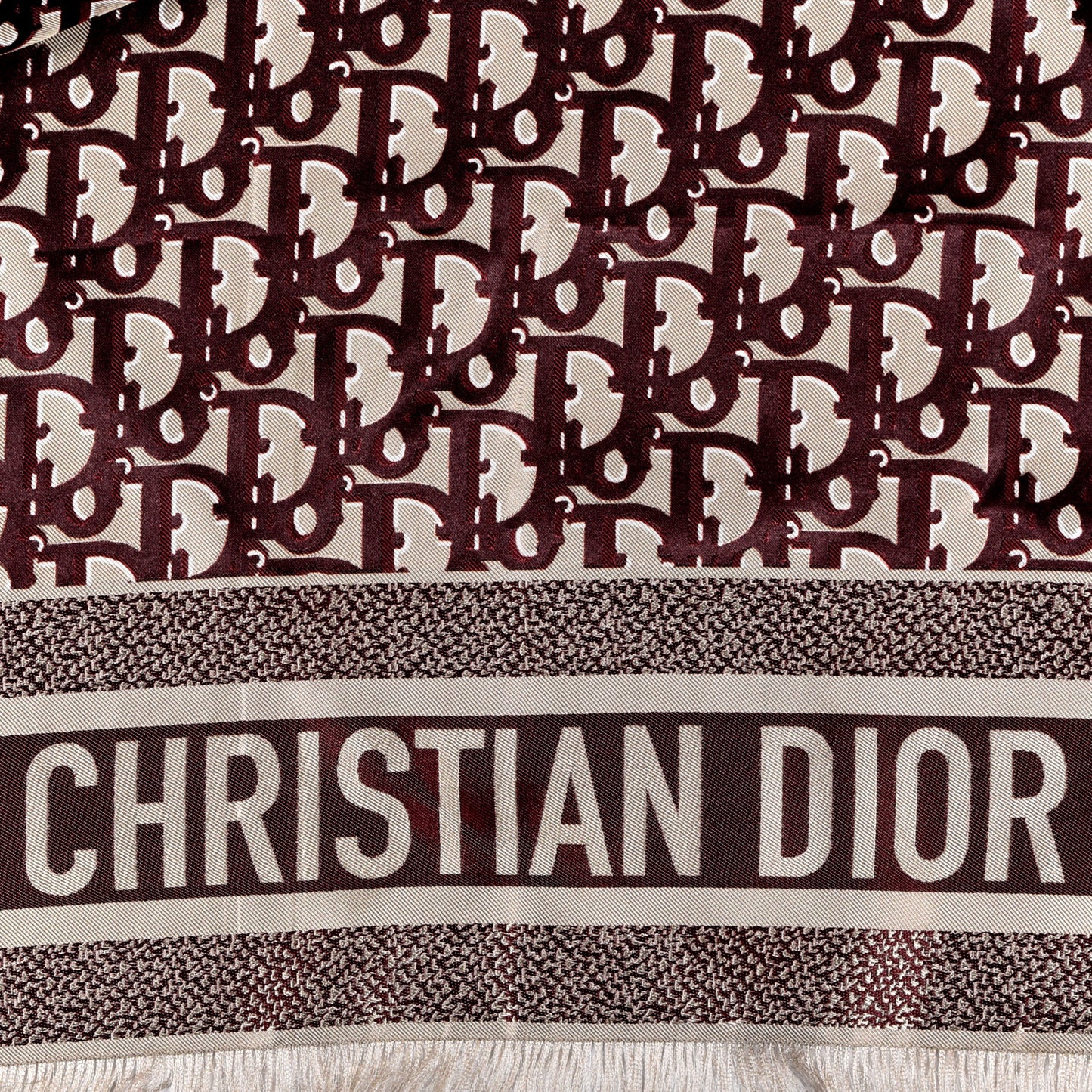 Silk Oblique Scarf Bordeaux