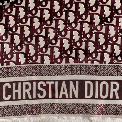 Christian Dior Silk Oblique Scarf Bordeaux 2 of 4