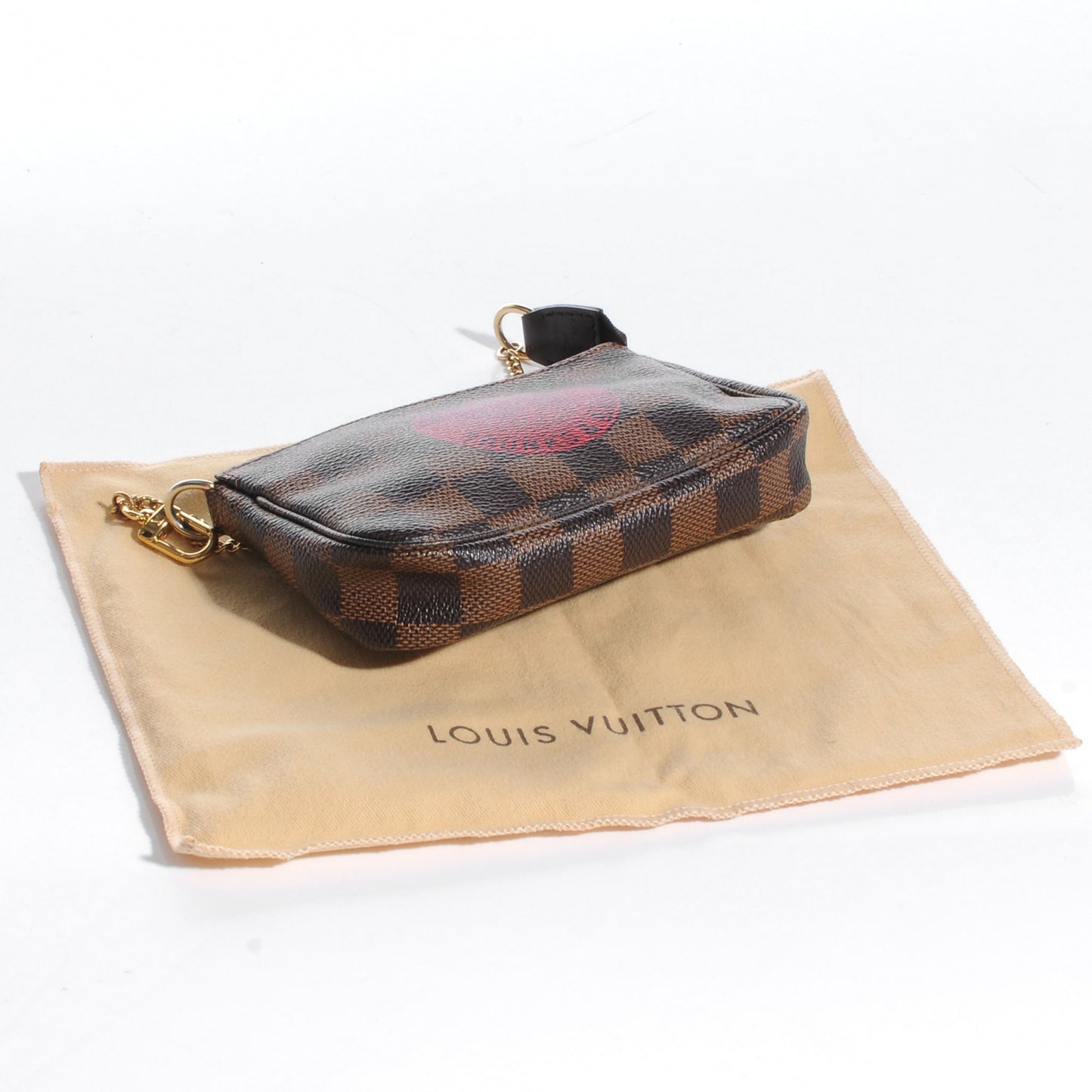 Damier Ebene Complice Trunks and Bags Mini Pochette Accessories Red