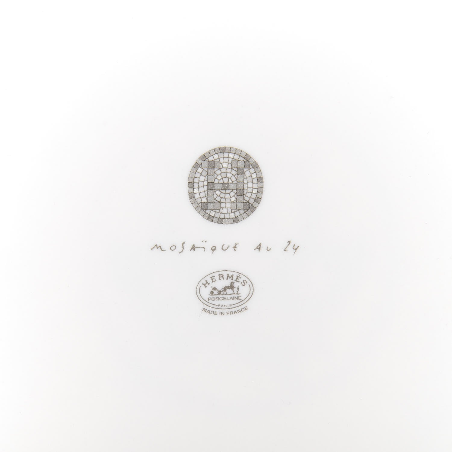 Hermes Porcelain Mosaique Au 24 Sushi Plate Platine 4 of 5