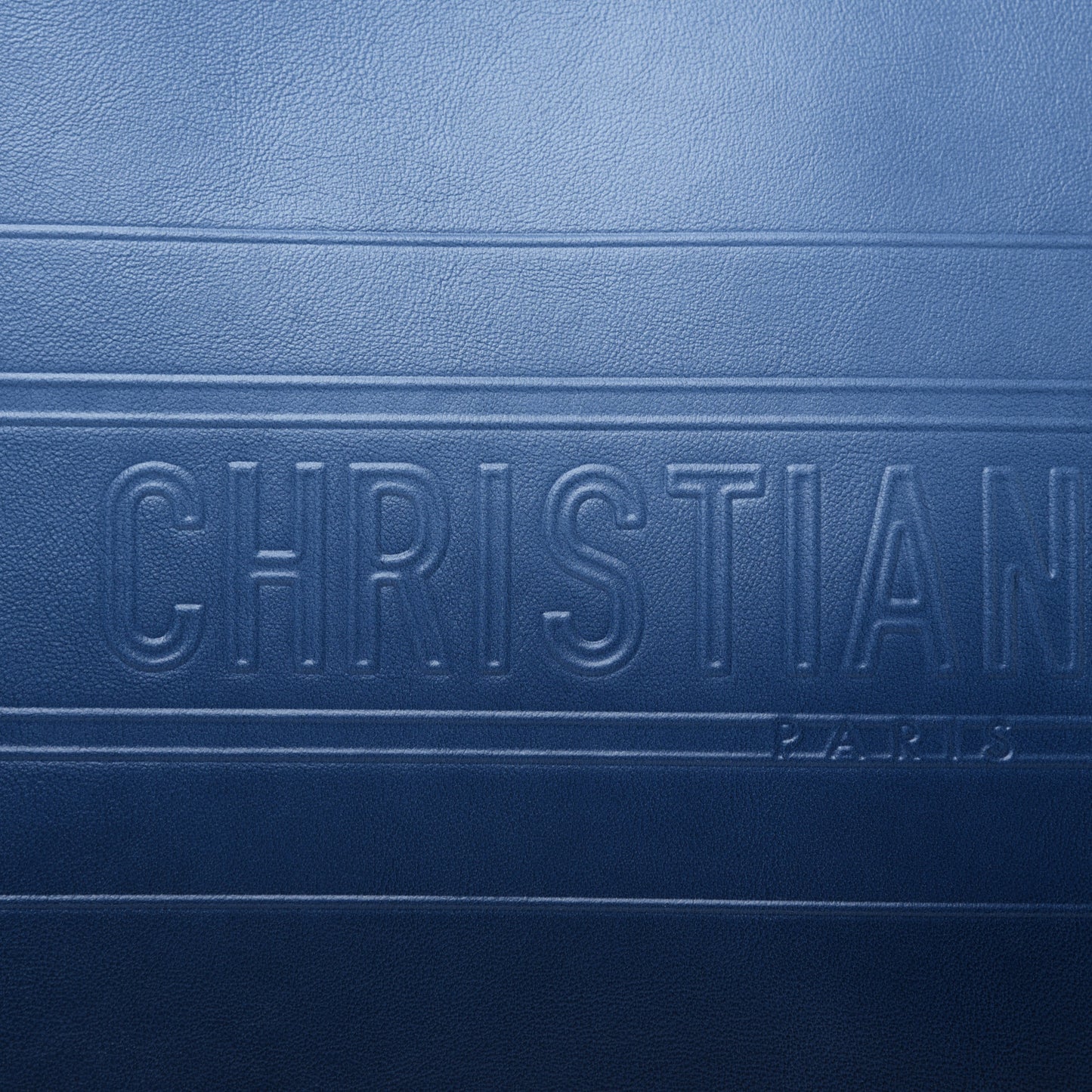 Gradient Smooth Calfskin Embossed Medium Book Tote Indigo Blue