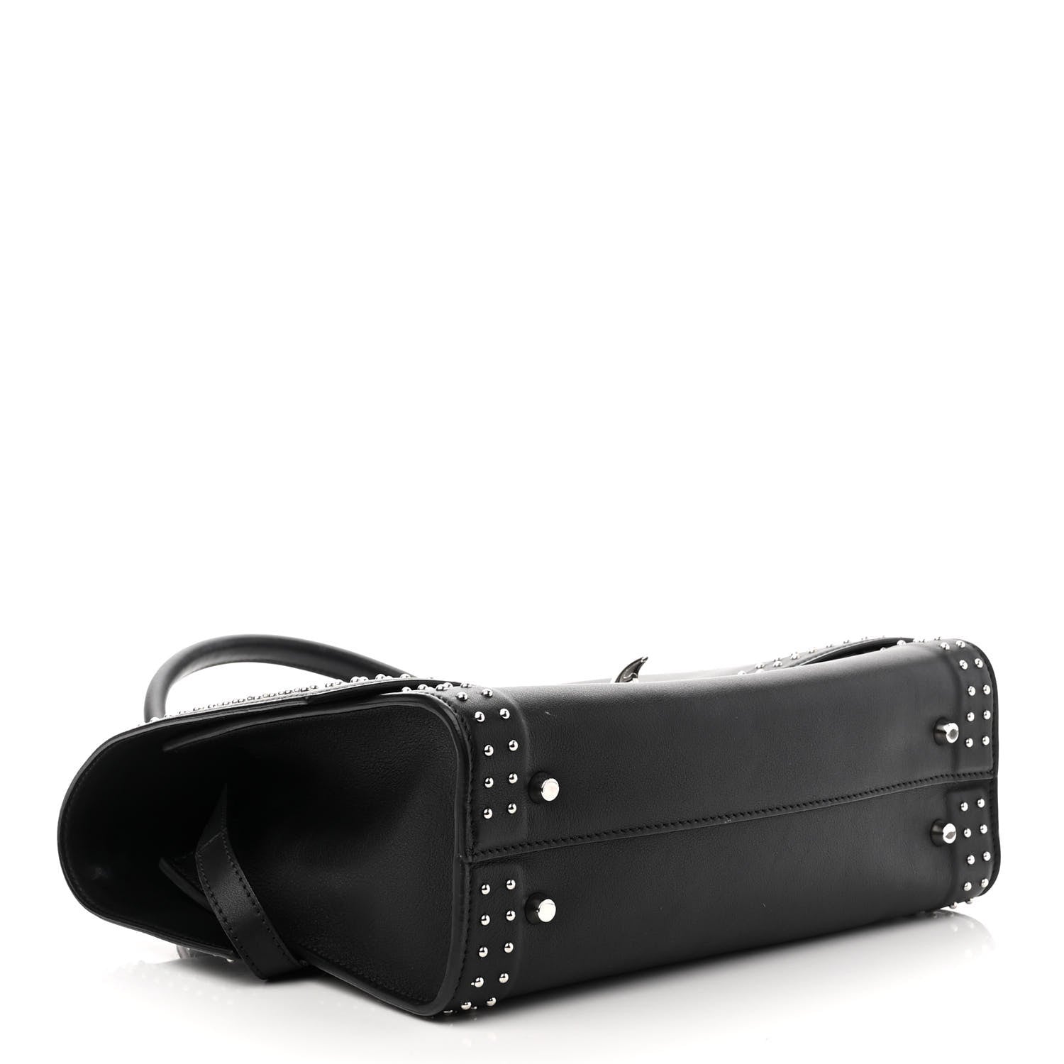 Givenchy Grained Calfskin Studded Small Shark Lock Satchel Black 4 of 10