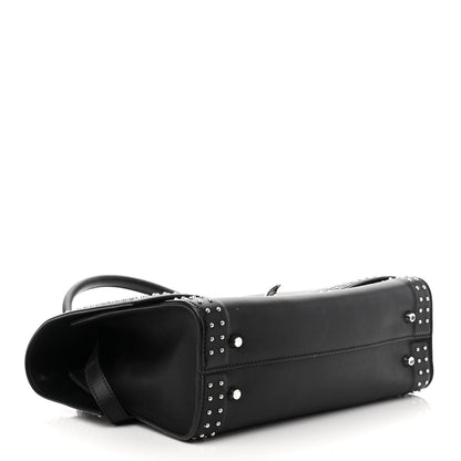 Givenchy Grained Calfskin Studded Small Shark Lock Satchel Black 4 of 10