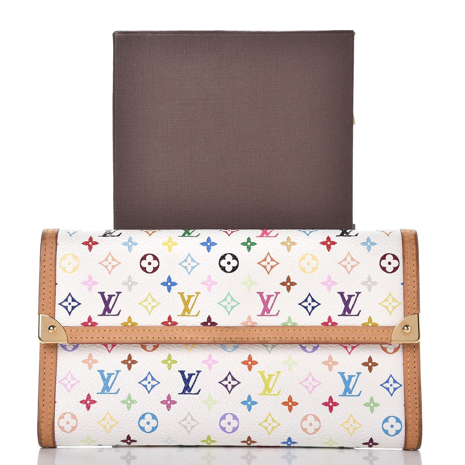 Louis Vuitton Monogram Multicolor Porte Tresor International Wallet White 9 of 9