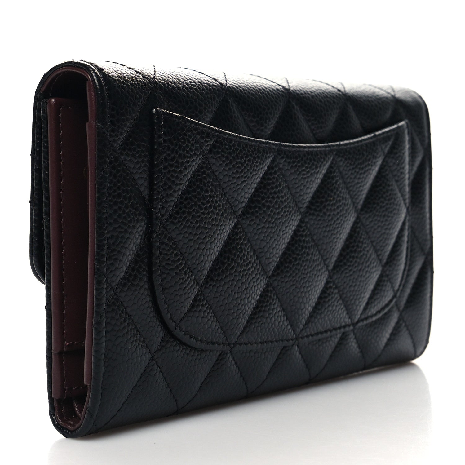 Chanel Caviar Quilted Long Flap Wallet Black 3 of 9