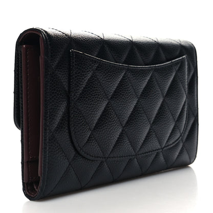 Chanel Caviar Quilted Long Flap Wallet Black 3 of 9