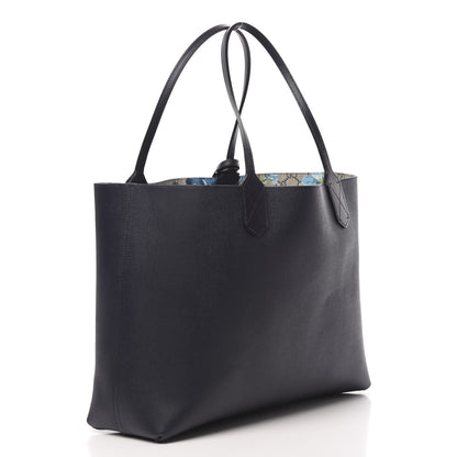Gucci GG Supreme Monogram Blooms Medium Reversible Tote Beige Blue Navy 4 of 14